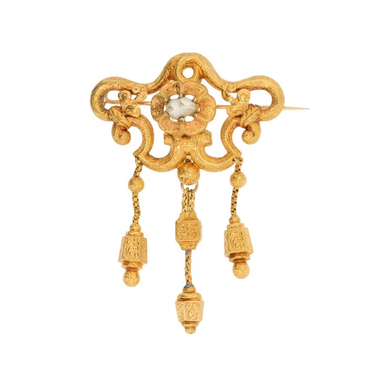 Broche ancienne perle or jaune 10.90g Comme neuf -  reconditionné disponible sur Gemme Les Bijoux